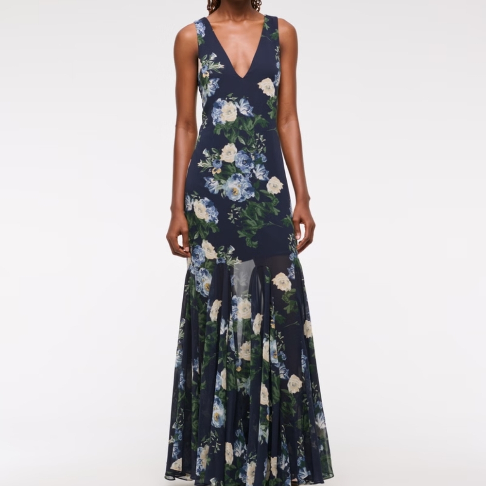 Abercrombie & Fitch Navy Floral Maxi Dress